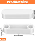 Four Pack Plastic Wire Shelf End Caps And Rod Spacer Caps For Closet Rods White Dope Easy Install shown with dimensions and quantity