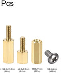 M2.5 Brass Hex Spacer Kit For PCB And FPV Drone Quadcopter Assemblies Pro Grade Male Female Hardware Spacers Brass Mounting Nuts And Screws Corrosion Resistant For Computer And Circuit Board Spacing 40 Pieces, 40 pcs M2.5 brass hex spacers with screws and nuts