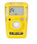 Close-up of BW Clip BWC2-H H2S Single Gas Monitor With No Fuss Hibernation Mode showing digital display and yellow casing
