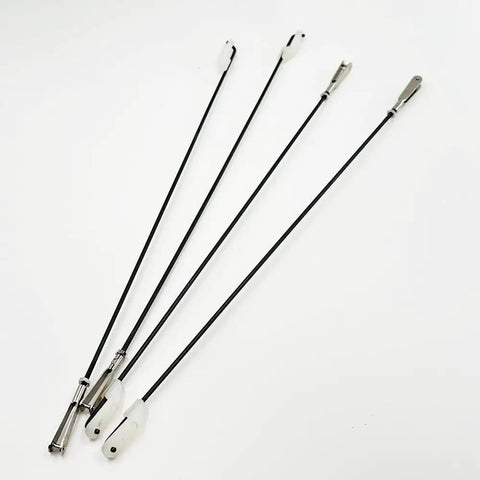 Four Pack RC Airplane Metal Clevis Kit With Push Rods And Swing Keepers For RC Planes And Helis DIY Model Aircraft, four 250mm push rods