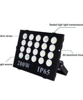 Badass 300W LED Flood Light With Rock Solid IP65 Waterproof Shell And Beefy Adjustable Bracket For Yard Backyard Garden Landscape Courtyard Driveway, showing aluminum housing and LED layout.