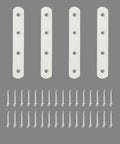 Heavy Duty 5 Inch Stainless Steel Mending Plate Flat Brace For Wood And Furniture Repair White Finish Durable Corner Connector Brackets For Bed Frames Shelves And Joints with screws