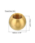 Brass Lamp Finial Cap Knob M12x1 Thread, 3 Pack No Tool Needed Screw Caps For Lighting And Furniture Decor, Ball Style Decorative Cap