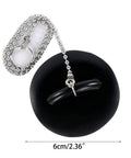 Bathtub Drain Stopper with Rubber Bath Plug, black rubber plug with chain, size 6cm, ideal for bathtubs and sinks.