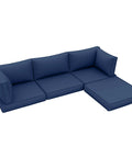 Outdoor Cushions Set for Patio Furniture With Five Pillows Weatherproof Navy Replacement Cushions 4 Inch Deep Seats for 4 Seat Sectional Sofa