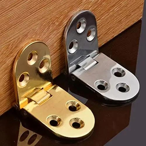 180 Degree Plane Folding Table Hinge For Cabinet Doors And Flat Furniture Fittings Zinc Alloy Dope Hardware Accessories, shown in gold and silver