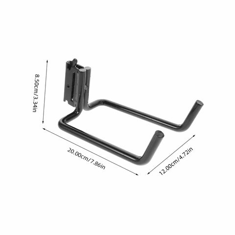 Heavy Duty Track Hooks 10 Piece Set For Truck Tie Down And Garage Organization Built Tough Adjustable Utility Hooks For Ladder Storage Compatible With E Track And Slatwall Systems, side view showing dimensions 20cm length and 12cm depth, iron material with black coating.