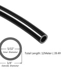 Beduan 1/4 in OD black PU pneumatic tubing, 12 m long, for air and water transfer