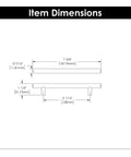 Diagram of dimensions for Bar Pulls Collection Five And One Sixteenth Inch Center To Center Stainless Steel Cabinet Pulls with measurements