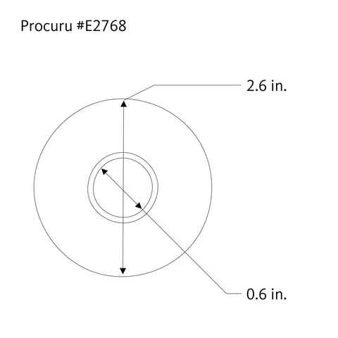 Diagram of Split Chrome Plastic Escutcheon Cover Plate For 1/2 Inch CTS Copper Pipe And PEX 5/8 Inch OD with dimensions