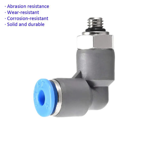10 Pack Elbow Push To Connect Air Fittings For Pneumatic Systems No Fuss Quick Release 4mm OD To M5 Male Thread Grey Durable Plastic