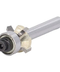 Heavy Duty Jiawu 1/4 Inch Shank Corner Round Router Bit 4 Flute Carbide for woodworking projects, showing sharp edges and durable material.