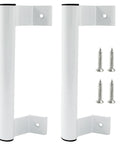 Two Pack 8 Inch Aluminum Sliding Door Handles For Glass Doors White Includes Four Mounting Screws Fits Six And Five Eighths Inch Mounting Holes For Patio Glass Door And Barn Door Durable Aluminum Build With Smooth Operation