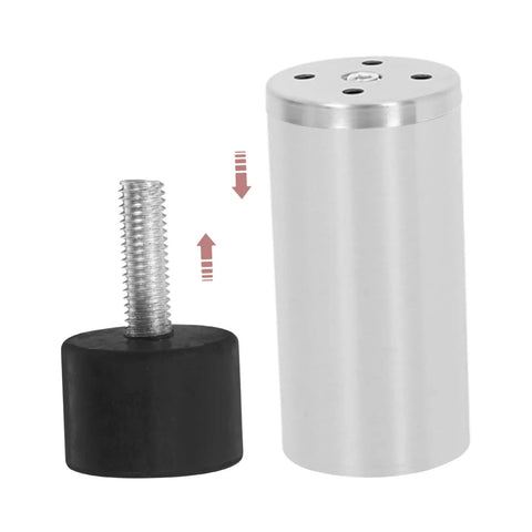 Adjustable Rubber Furniture Isolators For Anti Slip Vibration Control And Silent Mounts Leveling Feet With Threaded Black Base and Metal Cylinder