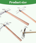 Stainless Steel Double Headed Pickaxe 2 In 1 Multifunctional Mattock For Digging And Breaking Ground A Real Workhorse Heavy Duty Garden Hand Tool With Wooden Handle For Weeding Loosening Soil And More, dimensions labeled