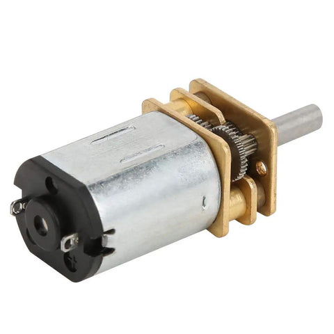 Rugged All Metal 6V DC Gear Motor with 6mm Gearbox 800 RPM showing steel micro gears and copper reducer