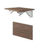 Heavy Duty Folding Shelf Brackets 4 Pack, Stainless Steel Collapsible Wall Mount Hardware with wooden shelf