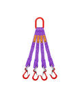 Beefy Four Leg Bridle Web Sling With Polyester Straps And Quick Release Buckle Plus Wide Mouth Hooks G80 Alloy Steel Engine Lift Chain