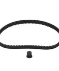Heavy Duty Rubber Timing Belt With 13 Tooth Sprocket For Electric Scooter Drive, 535mm belt and 13-tooth sprocket with ridges.