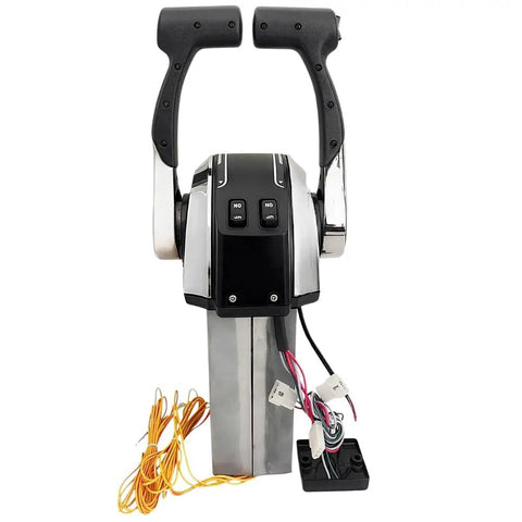 Beefed Up Twin Engine Console Remote Control Box for Dual Outboard Boats, Top Mount Throttle With Trim Switch, Gen II Cables