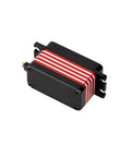 High Octane Low Profile Coreless Motor Servo Running 8 4 Volts Dishes Out 35kgcm Of Boss Tier Torque In A Dead Second With Tough As Nails Steel Gears For Hobbyists And Pro Robotics Crews, low profile design, red and black casing.