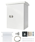 Kickass Outdoor Electrical Box With Built In Cooling Fan Weatherproof Galvanized Steel Wall Pole Mount Cabinet with accessories.