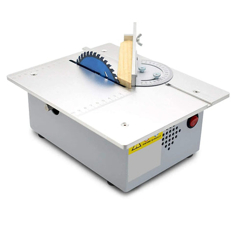 Heavy Duty Mini Sliding Table Saw Engineered For Rugged DIY Builds And Serious Woodworking with blue blade cutting wood