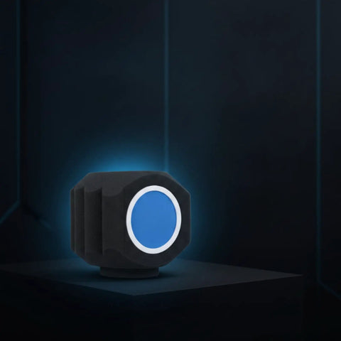 Top Shelf Acoustic Foam Microphone Windscreen And Pop Filter For Podcasting Creators And Live Streamers Chasing Crystal Clear Vocals With Tight Plosive Shielding In Sleek Black, featuring blue accents, on a dark background.