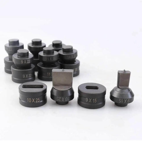 Hydraulic Slotted Die Set For CH60 Punching Machine Includes A Wide Range Of Die Sizes From 5.5x20mm To 14.5x22mm
