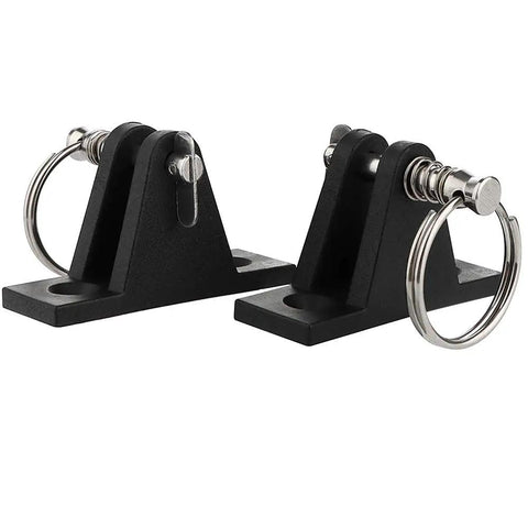 2 Pack Marine Grade Nylon Bimini Top 90 Degree Plastic Deck Hinge With Pin And Ring 316 Stainless Steel Free Installation Screws Included