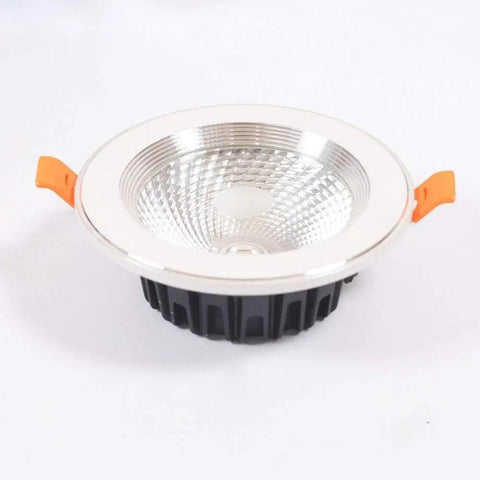 DJVHSRI Recessed Lighting Housing Trim Kits Recessed Spot Lamp with reflective surface and orange clips for easy installation.