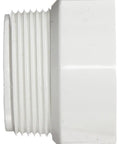 P109 Series PVC DWV Pipe Fitting Adapter 1-1/2 in NPT Male To 1-1/2 in Hub, Heavy Duty PVC Drain Waste Vent Connector, white threaded adapter