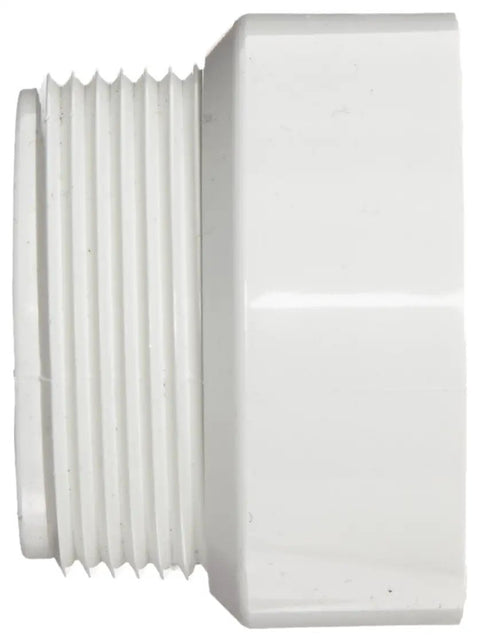 P109 Series PVC DWV Pipe Fitting Adapter 1-1/2 in NPT Male To 1-1/2 in Hub, Heavy Duty PVC Drain Waste Vent Connector, white threaded adapter