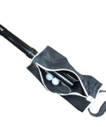 Top view of Portable Golf Ball Retriever with Pocket Shag Bag and detachable shaft, showing storage for up to 60 balls.
