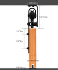Ceiling Mount Sliding Barn Door Hardware Kit For Low Ceiling Spaces With L Shape Bracket System Fits 36 Inch Wide Single Wood Doors Heavy Duty Carbon Steel Hangers Supports Up To 220 Lb Per Door, side view