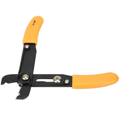 Heavy Duty Wire Stripper With Adjustable Blade For Home Appliance Wiring, ergonomic yellow handle, black steel, precision tool