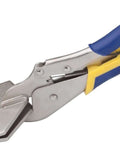 Heavy Duty Sheet Metal Hand Seamer And Locking Pliers Set For Home Use, steel bender with blue and yellow handles, 9.8cm jaw