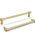 8 Inch Brushed Gold Cabinet Pulls 5 Pack Zinc Alloy Modern And Simple Cabinet Handles for Kitchen Bathroom And Bedroom