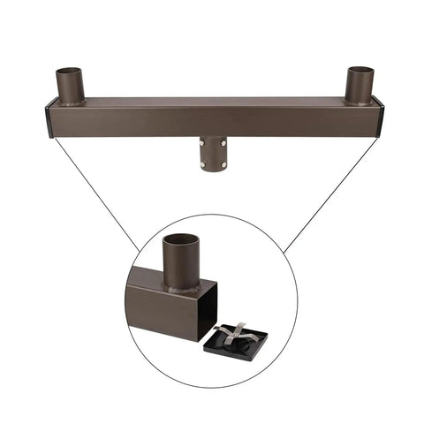 Low Profile Bullhorn Tenon Adapter For Two Fixtures 2 3 8 Inch Slip Fitter Pro Grade Fits LED Shoebox Parking Lot Lights Flood