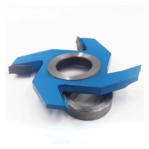 Built Tough Four Flute Shaper Cutter For Finger Joint Doors Killer Carbide Woodworking Bit, blue carbide cutter head for routers.
