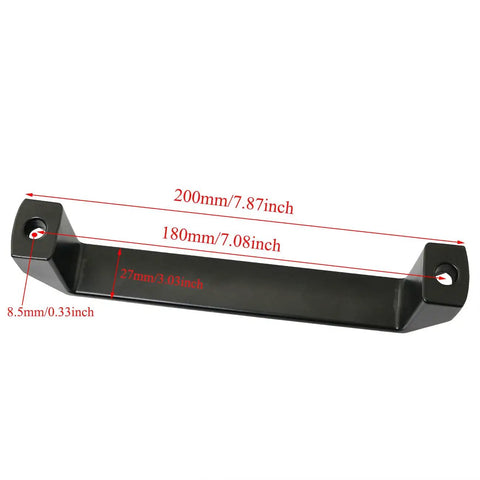 Heavy Duty Black Aluminum D Shape Pull Handle With Rock Solid Grip And No Sweat Install On 30 And 40 Series T Slot Extrusion Frames For Industrial Cabinets 180Mm Spacing