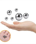 600 Pcs Stainless Steel Bearing Balls Set In 12 Metric Sizes From 1mm To 8mm For Bikes And Industrial Builds Corrosion Resistant Precision Mix Kit For Bearings Gears Sliders And DIY Machinery, assorted balls in hand