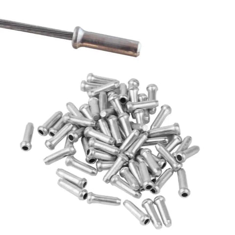 50 Pack Bike Cable End Caps And Brake Cable Ends Aluminum Alloy Crimps For Road And Mountain Bikes, Durable Bicycle Cable Caps