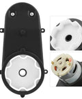 12V Kids Electric Car Steering Gear Box Replacement 5000RPM High Torque Gearbox Motor for Toy Cars, close-up view
