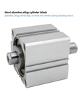 Compact Dual Rod Pneumatic Cylinder Built Tough For Rock Solid Stability And Zero Wobble During Smooth Clamping Moves Alongside Heavy Duty Push Pull Work In Cramped Workspaces.