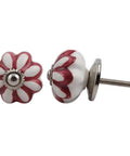 Premium 100 Piece Ceramic Wheel Drawer Knobs With Cherry Finish For Kitchen Cabinets Dresser Pulls showcasing flower design
