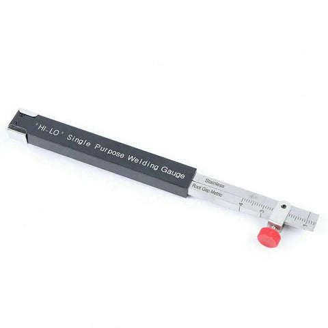 HI-LO single purpose welding gauge from 13 Piece Welding Gauge Tool Kit With Carry Case includes 0 to 150mm ruler fillet welding gauge micrometer.