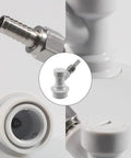 Corny Keg Ball Lock Gas Disconnect MFL One Quarter Inch Quick Connect For Homebrewing Includes Five Sixteenths Swivel Nuts And Two Free Worm Clamps Easy Plug And Play Setup Durable PBT And Stainless Steel Build, stainless gas fitting