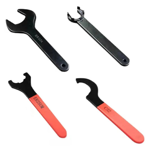 Heavy Duty ER Collet Chuck Wrench Key For CNC Milling And Lathe Tools With Precision Spanner Grip displayed in multiple angles.