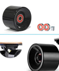 70Mm Longboard Wheel Set With 80A Hard PU, Preinstalled 608RS ABEC-9 Bearings, spacers, riser pads, black